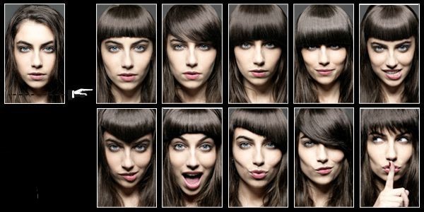 Coupes de cheveux pour cheveux longs avec une frange. De belles coiffures féminines pour un visage ovale et rond de plus de 30 ans. Photo