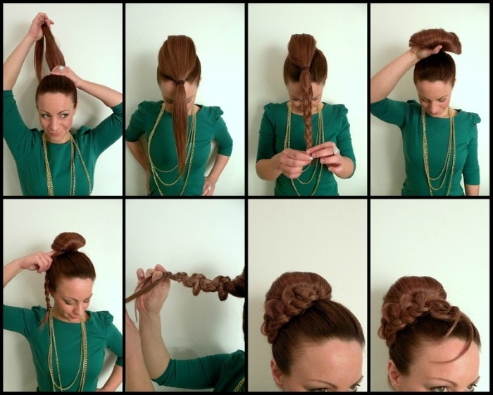 Donut Bun pour cheveux longs, moyens et courts. Comment faire un beau paquet. Photo, vidéo