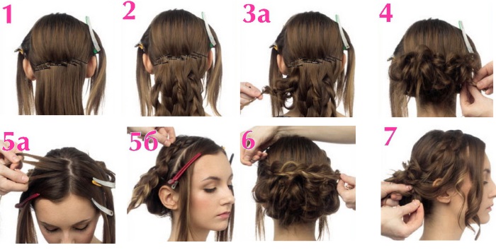 Donut Bun pour cheveux longs, moyens et courts. Comment faire un beau paquet. Photo, vidéo