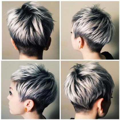 Coupe de cheveux Pixie pour cheveux courts et moyens pour femmes. Photo, vues avant et arrière, un schéma de la façon de couper, qui convient