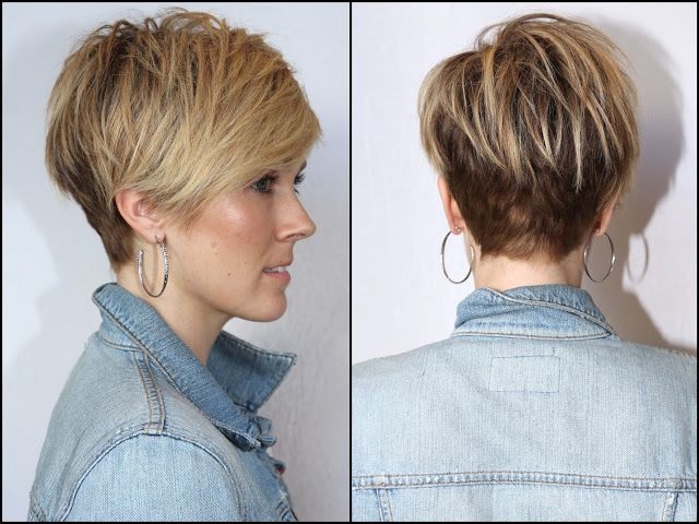 Coupe de cheveux Pixie pour cheveux courts et moyens pour femmes. Photo, vues avant et arrière, un schéma de la façon de couper, qui convient