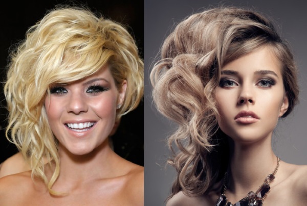 Coupes de cheveux pour cheveux bouclés de longueur moyenne. Photo de coiffures féminines à la mode