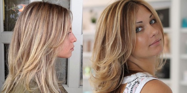 Mise en évidence sur les cheveux blonds clairs, moyens, courts et longs. Technique de coloration blond cendré, inversé, californien, foncé. Une photo