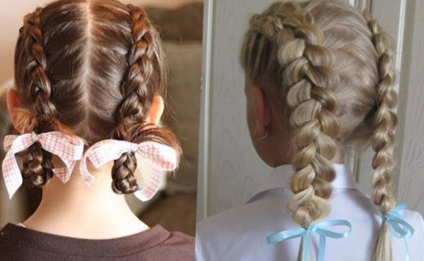 Belles coiffures aux cheveux courts pour les filles à l'école, à la maternelle, simples en 5 minutes, tresses, instructions avec photos