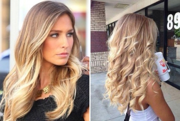 Balayage pour cheveux blonds mi-longs, courts, longs, technique de teinture avec assombrissement, photo