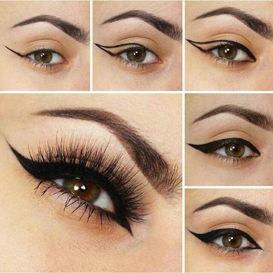 Comment dessiner des flèches devant vos yeux avec un eye-liner par étapes. Belle pour elle-même, parfaite et même. Tutoriels photo, vidéo