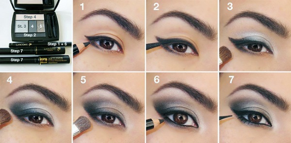 Comment dessiner des flèches devant vos yeux avec un eye-liner par étapes. Belle pour elle-même, parfaite et même. Tutoriels photo, vidéo