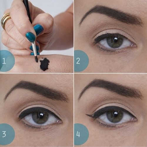 Comment dessiner des flèches devant vos yeux avec un eye-liner par étapes. Belle pour elle-même, parfaite et même. Tutoriels photo, vidéo