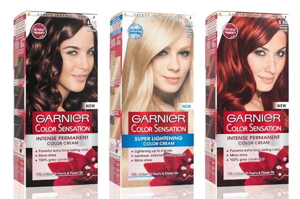 Teinture capillaire Garnier. Palette de couleurs, photo: Naturals, Senseishen, Shine, Olia, caramel, aulne, perle-cendre, blond foncé, sable fin, blond clair