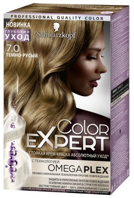 Coloration capillaire Color Expert Schwarzkopf. Palette de couleurs avec photo: oméga, blond froid