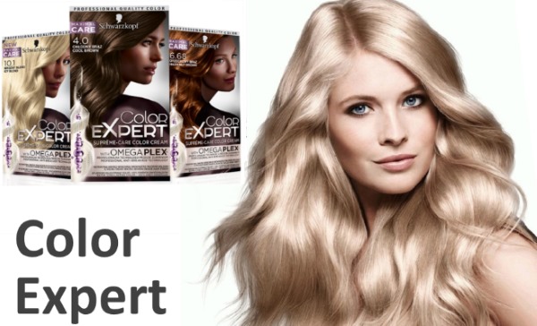 Coloration capillaire Color Expert Schwarzkopf. Palette de couleurs avec photo: oméga, blond froid