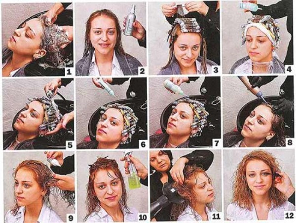 Cheveux permanentés: grandes boucles pour cheveux moyens. Instructions étape par étape, photo. Comment coiffer et restaurer les cheveux