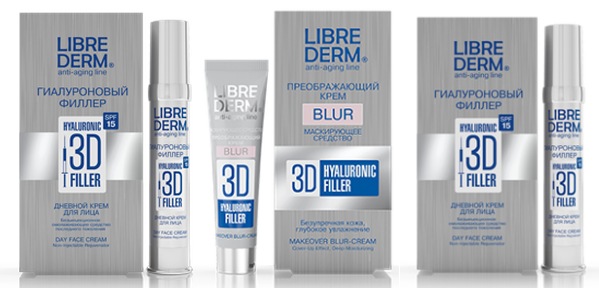 Crème pour le visage, le cou, la peau autour des yeux avec du collagène et de l'acide hyaluronique: Libriderm 3D, Aevit, hydratant et rajeunissant, avis, prix