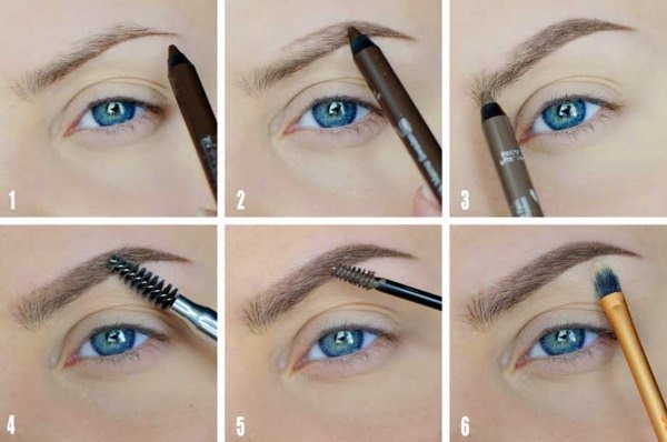 Mise en forme des sourcils, tutoriels vidéo pour débutants: henné, peinture, crayon, ombres, fil, cire. Photo étape par étape