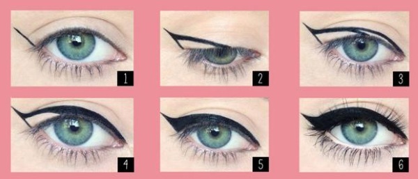 Comment faire de belles flèches sur les yeux. Photo, instructions étape par étape: eye-liner liquide, feutre