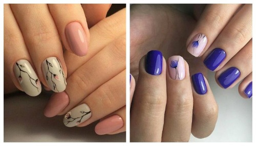 Fleurs sur les ongles avec du vernis gel - idées de manucure et de nouveaux designs: veste de service, volumineuse, délicate, transparente, belles fleurs. Une photo