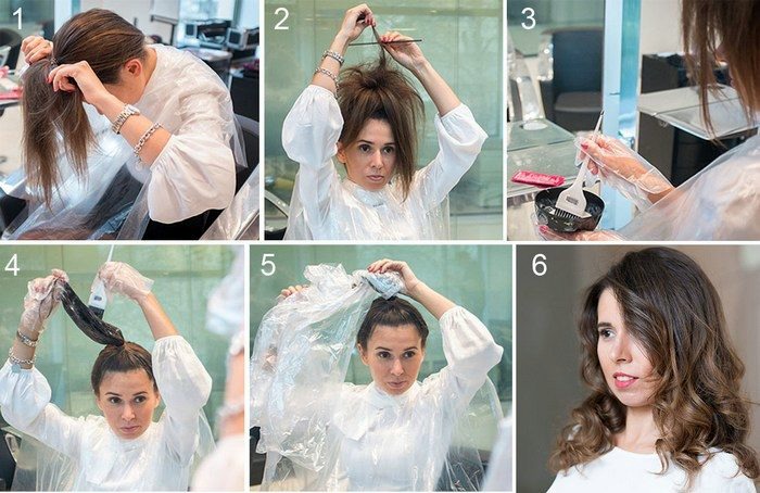 Balayage sur cheveux foncés. Comment le faire à la maison, technique de coloration, photo