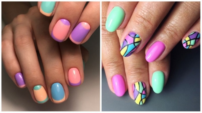 Beaux ongles avec vernis gel avec un motif, strass, paillettes, oeil de chat, veste, ombre. Nouveaux articles 2020, photo