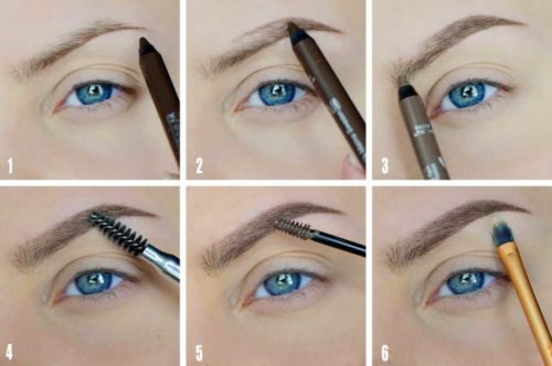 Maquillage professionnel - règles, technique pour les débutants à la maison: yeux bleus, gris, verts, bruns. Une photo