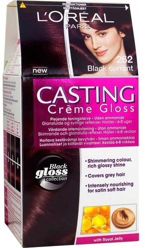 Peinture Loreal Casting Cream Gloss. Photo de la palette de couleurs, mode d'emploi