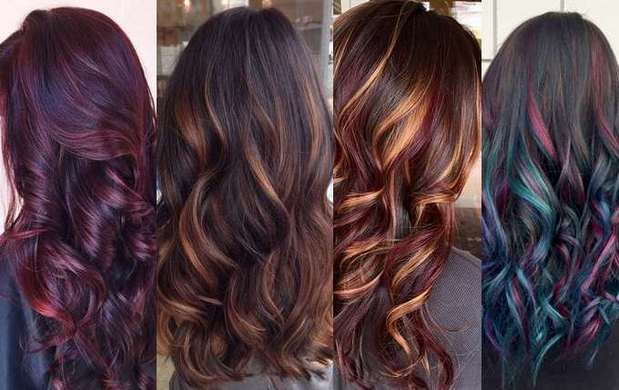 Faits saillants sur les cheveux noirs. Photo: blanc, rouge, couleur. Comment faire pour court, long, moyen, teint