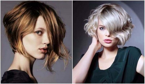 Coupe de cheveux longue bob sans frange. Photos avant et arrière, options de coiffure