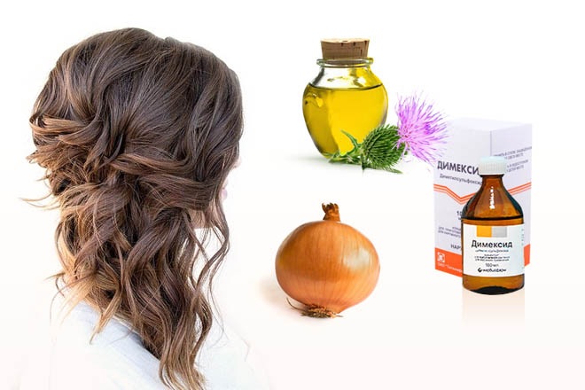 Masques pour la croissance et la chute des cheveux avec Dimexide et vitamines, argousier, huile de bardane. Recettes