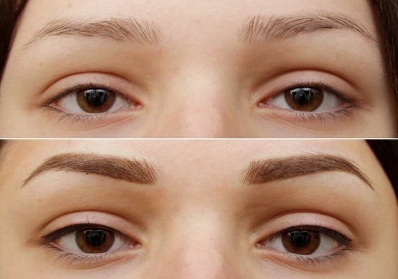 Époussetage des sourcils. Qu'est-ce que c'est, poudré, nano, tatouage, maquillage permanent, pixel, velours, matériel