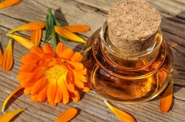 Huile de calendula. Propriétés et application pour les cheveux, le visage, les cils, les ongles. Cosmétique, hydrophile, essentiel. Quoi acheter et comment cuisiner