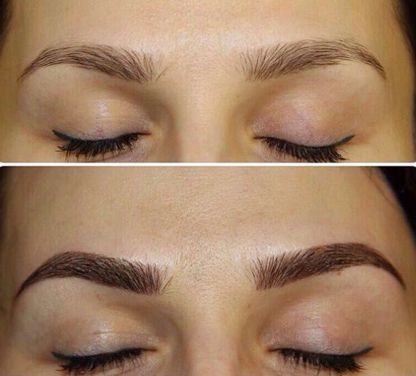 Sourcils poudrés. Qu'est-ce que c'est, photos avant et après le tatouage, technique de pulvérisation, combien de temps dure-t-il