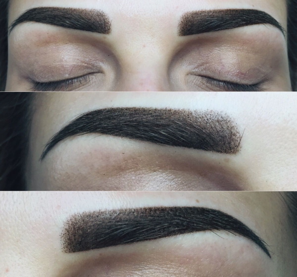 Correction du maquillage permanent des sourcils.Comment est la guérison, le soin