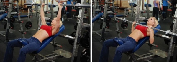 Entraînement des muscles pectoraux dans le gymnase pour les filles pour le poids, pour la perte de poids